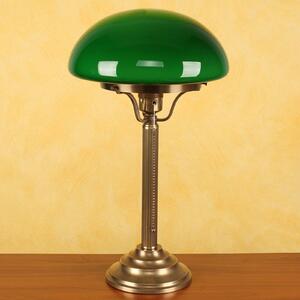Berliner Messinglampen Lampada da tavolo Hari in ottone, paralume verde