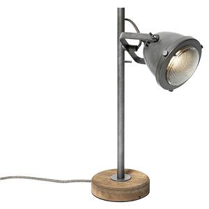 Lampada da tavolo industriale in acciaio con legno 45 cm - Emado