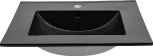 Lavabo da incasso in Vetroceramica 61 x 46 cm, nero opaco, rettangolare