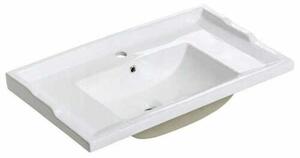 Lavabo in Vetroceramica stile retrò da 60 cm, larghezza 60 cm, altezza 21 cm, profondità 46 cm