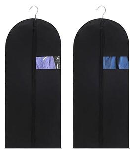 Armadio, 2 pezzi lunghi, delicato sui tessuti, armadio protettivo per indumenti, armadio per abiti, cappotti, abiti da sera, 60 x 120 cm, nero