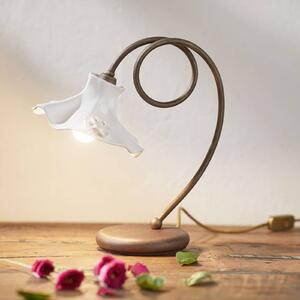 Ferroluce Lampada da tavolo Eleonora paralume ceramica