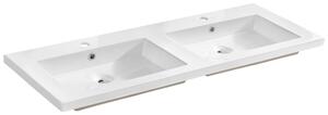 Lavabo da incasso in Vetroceramica 121 x 46 cm, bianco lucido, rettangolare