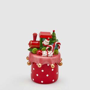 EDG - Enzo de Gasperi Decorazione natalizia contenitore con trenino natalizio Verde/Rosso