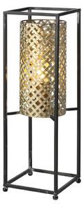 Freelight Lampada da tavolo Petrolio, nero/oro, alta 47 cm