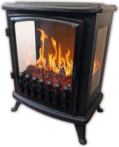 Caminetto elettrico 3D Fire Glass con telecomando, 139 cm, nero