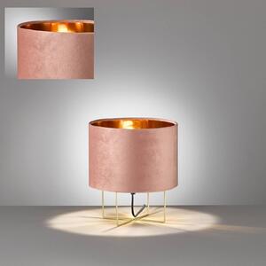 FISCHER & HONSEL Lampada da tavolo Aura, velluto, alta 32 cm, rosa