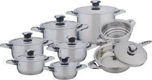 Casalinghi Letizia Ceramica Batteria Pentole Induzione 18 Pezzi in Acciaio Inox 18/10 - Blumenthal Bavaria