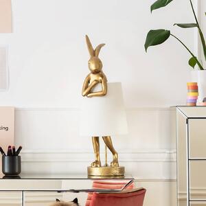 KAREN Animal Rabbit lampada da tavolo bianco/oro