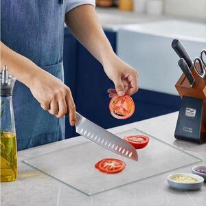 Tagliere trasparente in vetro Azomor con superficie antiscivolo per cucinare in sicurezza