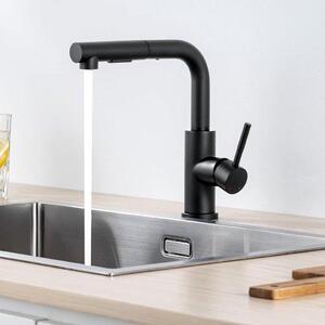 Rubinetto da cucina con funzione ad alta pressione, colore nero, braccio a U, per boiler o impianti da incasso