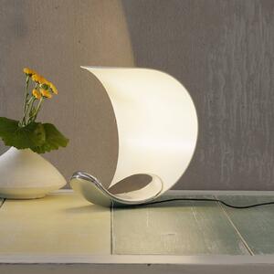 Luceplan Lampada da tavolo di design Curl, bianco/specchio