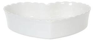 Tortiera in Ceramica Grande a forma di Cuore Charlotte 24x24x5h Bianco - Côté Table