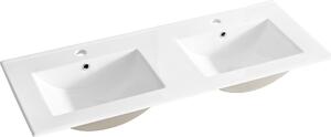 Lavabo da incasso in Vetroceramica 121 x 46 cm, bianco lucido, rettangolare