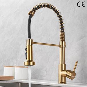 Rubinetto da cucina - Testa doccetta girevole - Rimovibile - 360 gradi - Multifunzionale - 3 modalità - Oro