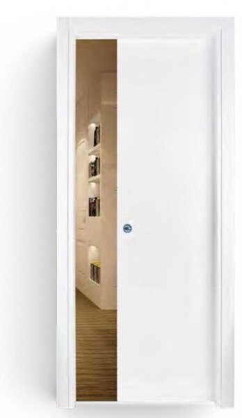 Porta da interno scorrevole reversibile bianca effetto liscio H210 cm - 60xH210 cm