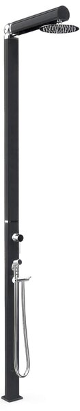 Doccia da Giardino Miscelatore Soffione e Doccetta Mobile QUICK Q125 Dimensioni 12,6x9x h 210 cm - peso 8 kg con Soffione250 mm, colore Ardesia opaco