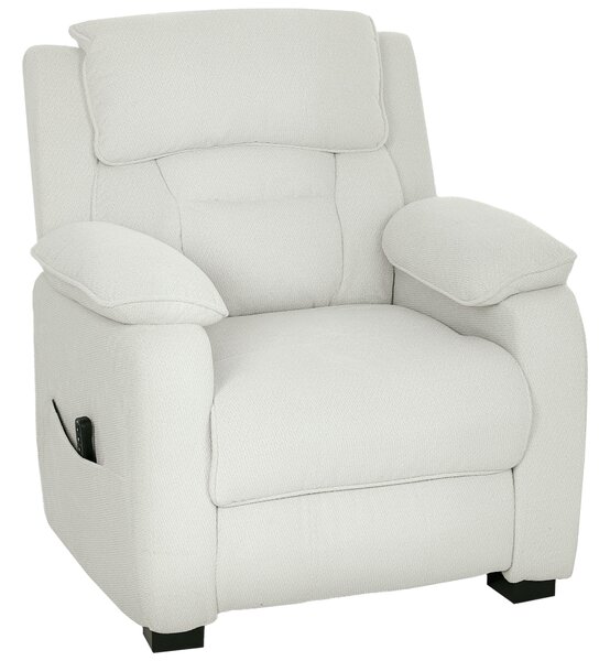 HOMCOM Poltrona Relax Elettrica, Poltrona Reclinabile con Porta USB, Poggiapiedi, Tasche Laterali e Telecomando, 86x90x103 cm, Crema | Aosom Italy