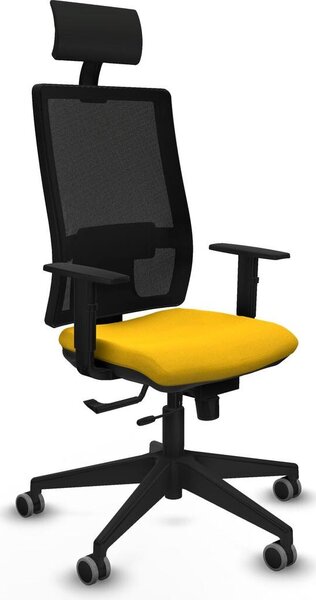 Sedia da ufficio con poggiatesta Piqueras y Crespo 1D066G1 Giallo
