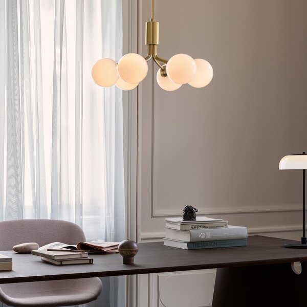 Lampada a sospensione Nuura Aps, Apiales, dimmerabile, Dorato / Ottone, Soggiorno, Vetro, Scandinavo