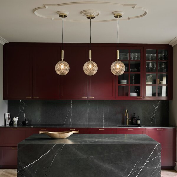 Lampada a sospensione Nuura Aps, Miira 1 Large, dimmerabile, Dorato / Ottone, Soggiorno, Vetro, Design