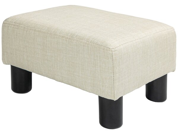 HOMCOM Pouf poggiapiedi compatto in tessuto effetto lino, portata 110 kg, 40 x 30 x 24 cm, Beige | Aosom Italy