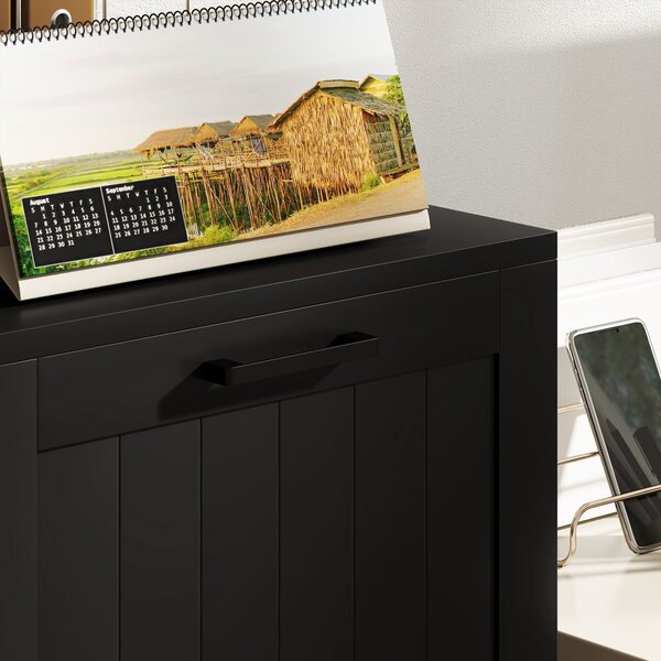 HOMCOM Cassettiera compatta 3 cassetti con serrature e guide regolabili, 40 x 40 x 101 cm, nero | Aosom Italy