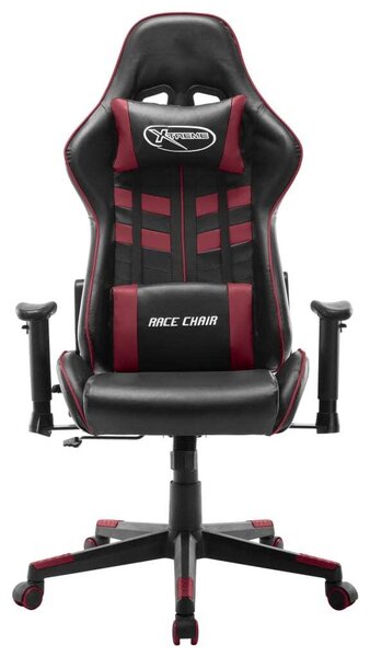 Sedia da Gaming Nera e Rosso Vino in Pelle finta