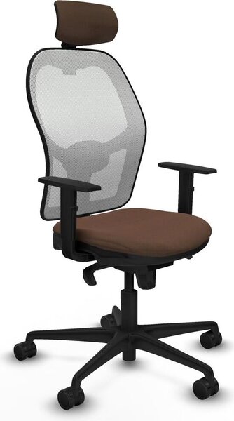 Sedia da ufficio con poggiatesta Piqueras y Crespo 1D036N2 Bianco Marrone scuro