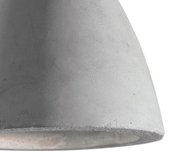 Sospensione Industrial-Minimal Oil-3 Metallo Cemento Grigio 1 Luce E27