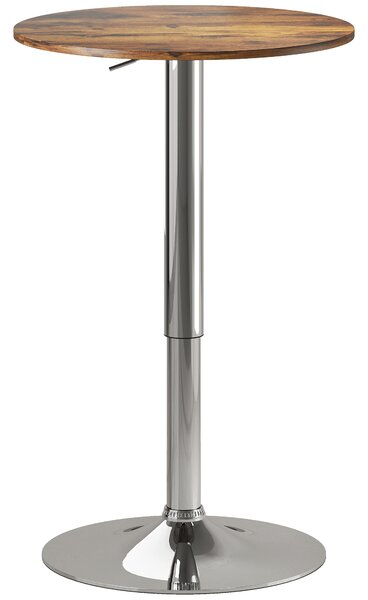 HOMCOM Tavolo Alto da Bar con Altezza Regolabile e Piano Girevole 360°, 60x60x93 cm, Marrone | Aosom Italy