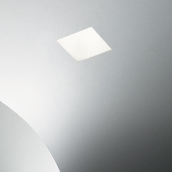 Faretto Ad Incasso Moderno Samba Square Gesso Bianco 1 Luce Gu10 D77Cm
