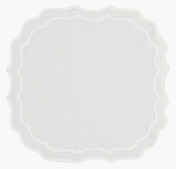 Sottobicchiere quadrato con bordo ricamato Greta
