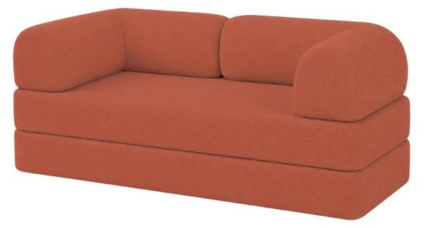Divano letto 2 posti modulare in velluto a coste BANANAIR 90x180 cm terracotta