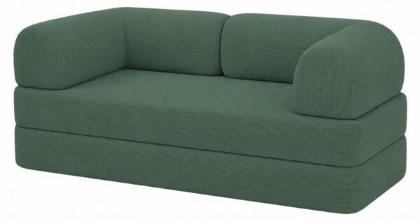 Divano letto 2 posti modulare in velluto a coste BANANAIR 90x180 cm verde