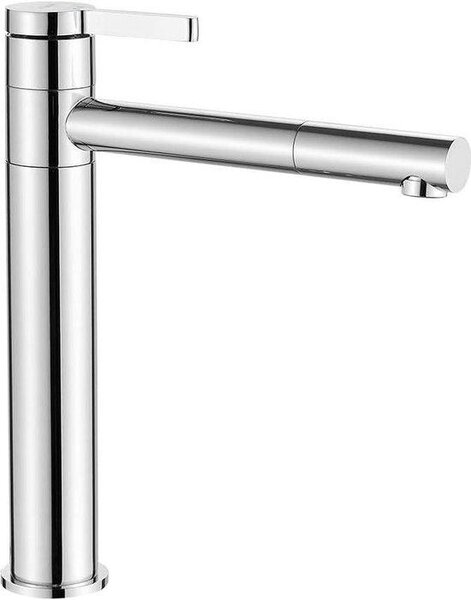 Miscelatore per lavabo ad alta pressione con bocca girevole - Rubinetto moderno per il bagno - Cromo argento