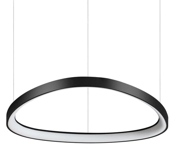 Sospensione Moderna Gemini Metallo Nero Led 48W 3000K Luce Calda
