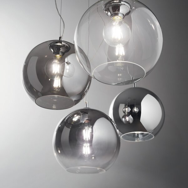 Sospensione Moderna Nemo Metallo Cromo Sfumato 1 Luce E27 D40Cm