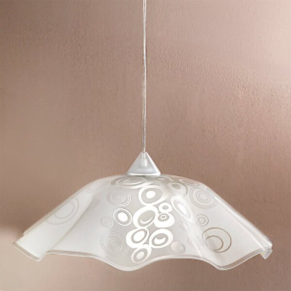 Sospensione moderna due p ghost 2592 s e27 led vetro ondulato bianco lucido - Due P Illuminazione