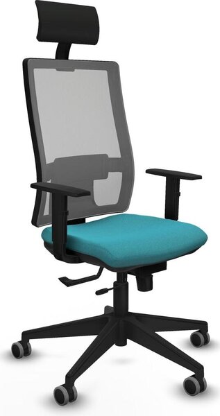 Sedia da ufficio con poggiatesta Piqueras y Crespo 1D066G1 turchese