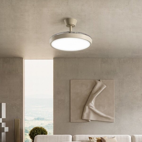 Ventilatore moderno perenz myra 7196 led dimmerabile metallo acrilico - Perenz