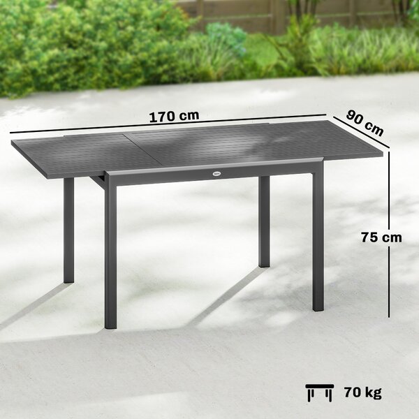 Outsunny Tavolo Estensibile Giardino 6-8 Persone, Esterno 110-170 cm, Grigio | Aosom Italy