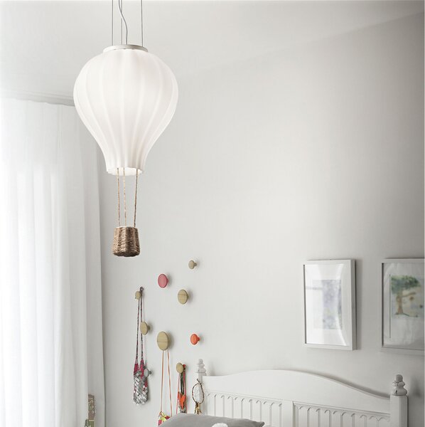 Sospensione Moderna Dream Corda Bianco 1 Luce E27 D42Cm