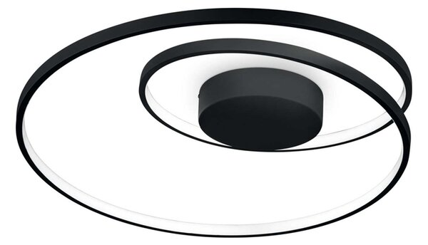Plafoniera Moderna On-Off Oz Metallo Nero Led 48W 3000K Luce Calda