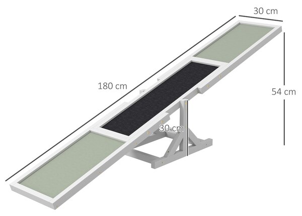 PawHut Agility sport per cani, attrezzatura da addestramento antiscivolo 180 x 30 x 30 cm Grigio bianco | Aosom Italy
