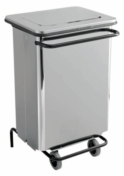 Pattumiera contenitore con Ruote Mobile Rettangola Continox 48x50xh 80 - Litri 70 peso 11 kg colore inox Lucido