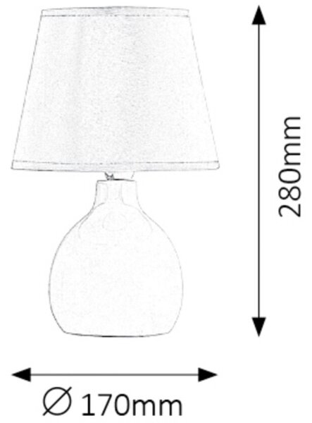 Rabalux 4476 - Lampada da tavolo INGRID 1xE14/40W/230V