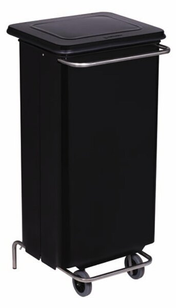 Pattumiera contenitore con Ruote Mobile Rettangola Continox 48x50xh 100 - Litri 110 peso 14 kg Verniciatura con polveri epossidiche colore nero