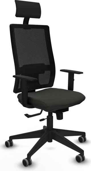 Sedia da ufficio con poggiatesta Piqueras y Crespo 1D066G1 Nero
