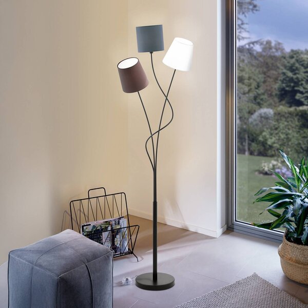 EGLO Lampada da terra Maronda, Nero, Soggiorno / Sala da pranzo, Metallo, Moderno, Lampada da terra